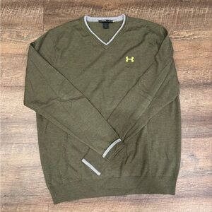 Under Armour Men's Olive Green V-Neck Sweater XL